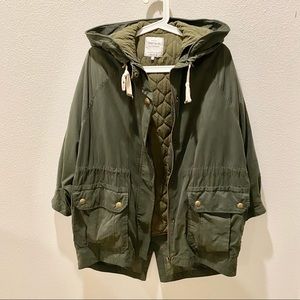 Zara Detachable Padded Lining Parker Jacket with Hood XS